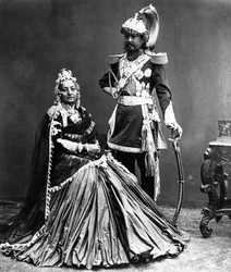 ネパールのマハラジャとその妻、1870年代頃